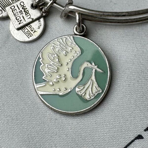 Women's Alex and Ani Bracelet Silvertone Special Delivery Baby Boy Charm